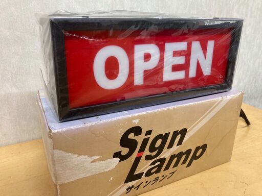 【未使用保管品】サインランプ 照明器具 ランプ OPENライト 説明書 取付ネジ付き