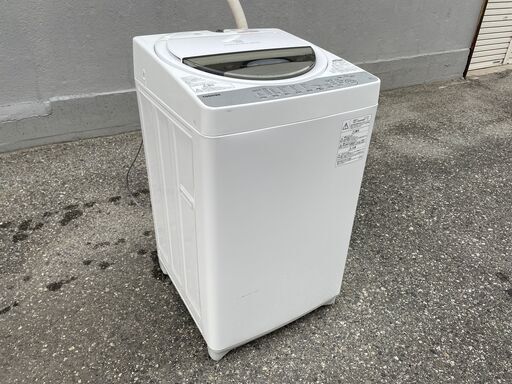 全自動 電気 洗濯機 TOSHIBA AW-6G6 6kg 東芝 2019年製 幅563x奥行580x高さ957(mm)