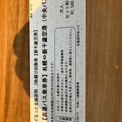 空港〜札幌までの高速バスチケットです。