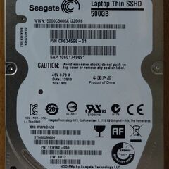 【ネット決済・配送可】Seagate SSHD 500GB（ハイ...