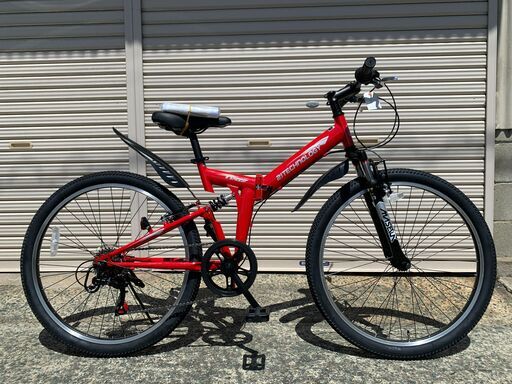新品☆未使用 マウンテンバイク 折りたたみ シマノ6段ギア 26インチ ...
