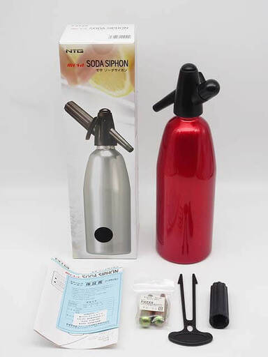 ss4033　未使用品　NTG　mosa　ソーダサイフォン　レッド　炭酸水メーカー　ステンレスサイホン　炭酸製造機　ソーダーメーカー　家庭用