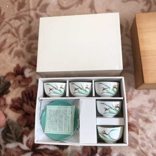 錦らん　茶托付煎茶揃