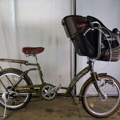 C137★限定特価！子乗せ3人乗り対応★オオトモ　ボルディコレクション★ 中古自転車 【カーキ　20インチ 】