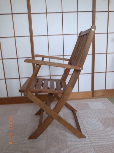 折りたたみイス　アカシア材