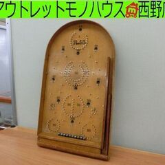 昭和レトロ コリントゲーム Poolette/プーレー  玉8個 木製パチンコ ピンボール 盤 ヴィンテージ 31×54.5×8cm インテリアに 札幌 西区