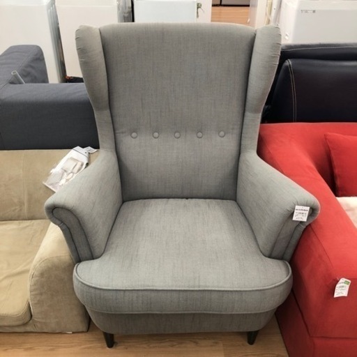 【ゆったり座れる】IKEA 1人掛けソファー グレー【トレファク上福岡】