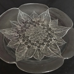 ガラス皿（直径25cm）紫陽花柄