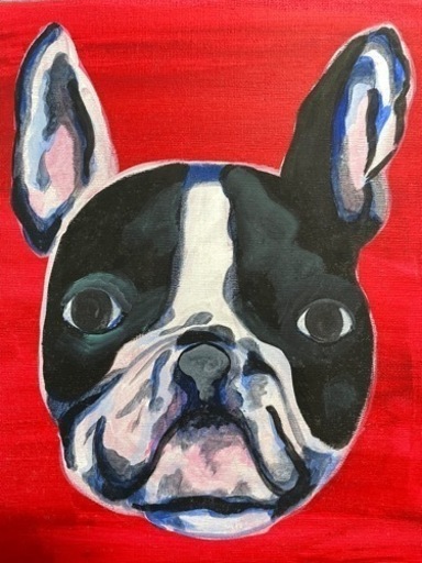 のみの ヤフオク フレンチブルドック アクリル画 絵 動物 キャンバス のみの ヤフオク フレンチブルドック アクリル画 絵 動物 キャンバス