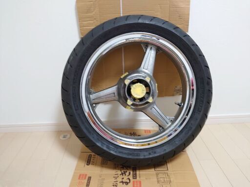 ゼファー400X リア用 タイヤ付き メッキ純正ホイール スポロケset