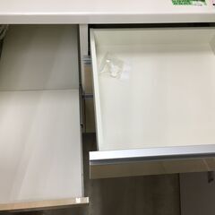 値下げしました!! パモウナ キッチンボード 幅90cm 食器棚 レンジボード システムキッチン ナチュラル ロータイプ ワイドビュー設計 スチームオーブン対応 おしゃれ スロークローズレール クリーニング済み 堺市 石津 【ジャングルジャングルサカイ石津店】