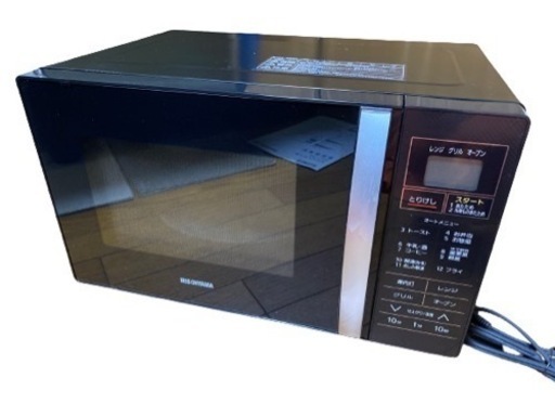 2018年製 アイリスオーヤマ オーブンレンジ 16L ターンテーブル ブラック MO-T1602(0817k)