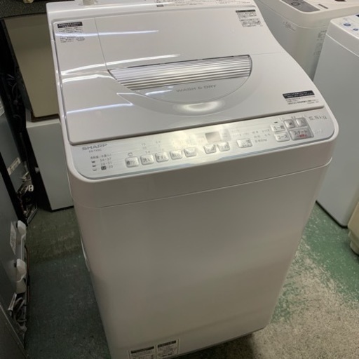 美品 SHARP 乾燥機能付き全自動洗濯機 5.5キロ 2019年製 ...