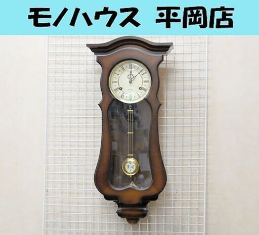 アイチ 壁掛け 振り子時計 5390 ゼンマイ式 高性能クロック 日本製 柱