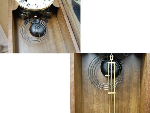 アイチ 壁掛け 振り子時計 5390 ゼンマイ式 高性能クロック 日本製 柱