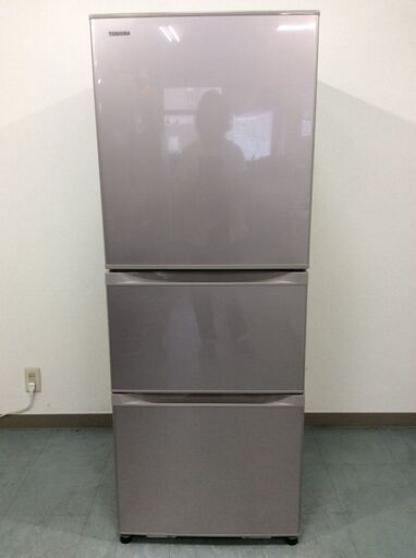 （11/19受渡済）JT5055【TOSHIBA/東芝 3ドア冷蔵庫】激安品 2014年製 GR-G34S 家電 キッチン 冷蔵冷凍庫 右開きドア 自動製氷 340L