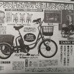 【値下げ】電動アシスト三輪自転車（免許返納後の高齢者や主婦向け）【ほぼ新品】