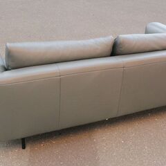 モデルルーム展示品 five by five/ファイブ バイ ファイブ BASIS/ベイシス 3Pソファ グレー レザー W200cm O-7300 本革 ACTUS/アクタス 