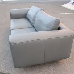 モデルルーム展示品 five by five/ファイブ バイ ファイブ BASIS/ベイシス 3Pソファ グレー レザー W200cm O-7300 本革 ACTUS/アクタス 
