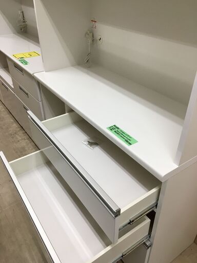 松田家具 幅 117cm ミーテ キッチンボード レンジボード 食器棚 システムキッチンボード モイス加工 家具 インテリア 家具 収納用品 多目的収納 食器棚 おしゃれ 高級家具 国産品 クリーニング済 堺市 石津