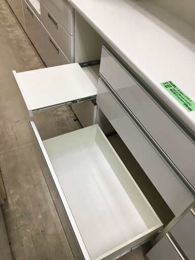 松田家具 幅 117cm ミーテ キッチンボード レンジボード 食器棚 システムキッチンボード モイス加工 家具 インテリア 家具 収納用品 多目的収納 食器棚 おしゃれ 高級家具 国産品 クリーニング済 堺市 石津