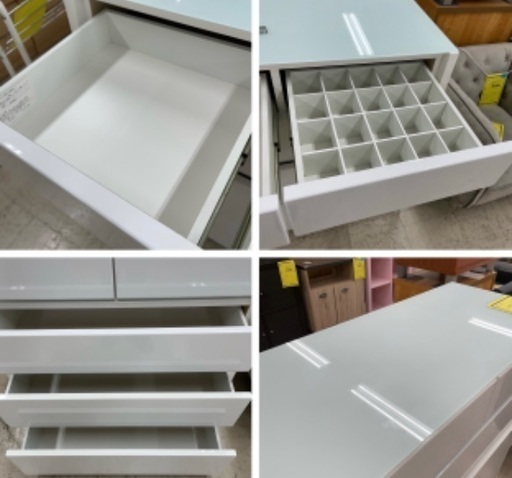 J1526 シギヤマ家具 4段チェスト W100チェスト ガラス天板チェスト クリーニング済み J1526 シギヤマ家具 4段チェスト W100チェスト ガラス天板チェスト