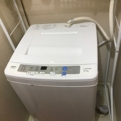 中古洗濯機4.5kg アクア　白色