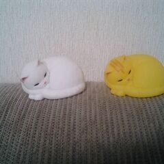 新品未開封★手のり灯 猫 ◆白猫◆黄猫