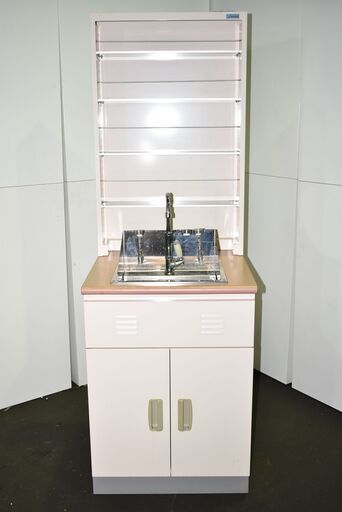 【ヤ取終了3/31】≪y355≫美品 タカゾノ SOLNO シンク付き ホスピタルラック 作業/調剤/薬剤 棚/台 1槽 シンク 薬局/病院 40813-04
