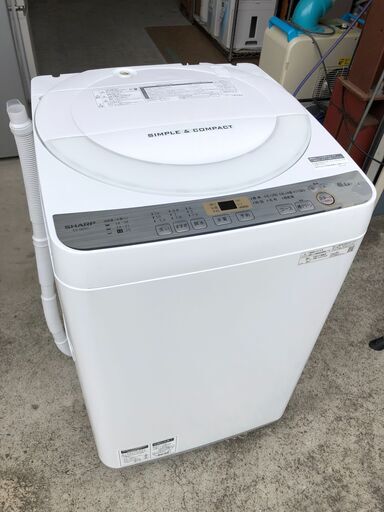 【動作保証あり】SHARP シャープ 2019年 ES-GE6C 6.0kg 洗濯機【管理KRS477】