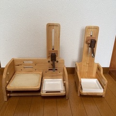 【最終お値下】★ ドギーマン 木製 食器台＆給水器 2個セット