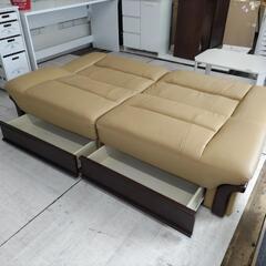 新品アウトレット!本革3人掛けソファベッド