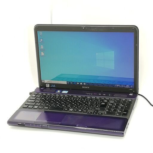 保証付 新品SSD WiFi有 15.5型 ノートパソコン SONY VPCCB38FJ 紫色 中古良品 第2世代 Core i5 8GB BD 無線 カメラ Windows10 Office