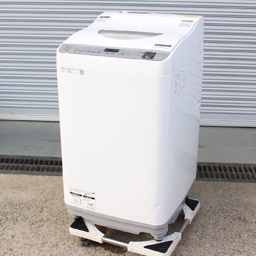 【神奈川pay可】T261) ☆高年式/美品☆ シャープ ES-TX5F-S 全自動洗濯機 2022年製 洗濯5.5kg 乾燥3.5kg シワ抑えコース 穴なし槽 縦型洗濯機 SHARP