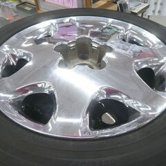トヨタ セルシオ 純正 17インチ メッキ アルミ付タイヤ4本セット UCF30 センターキャップ欠品 ユーロ 7.5JJ +45 5H 中古 苫小牧西店