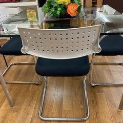 R472 高級 Zanotta＆ Vitra トップガラスダイニング 5点セット 正方形110cm