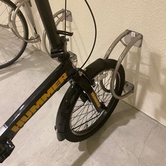 〔22日まで購入希望者は値下げします！〕ハマー折り畳み自転車〔前方・後方ライト付き、固定携帯パッド付き〕