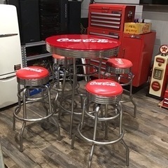 コカコーラ ハイテーブル &イスx4