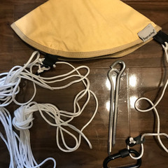 アウトドア キャンプ★中古品★3点セットDOD ワンポールテントRX（L）カーキ と専用グランドシートとトンガリハット