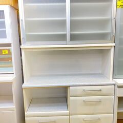 ニトリ キッチンボード 幅120cm 大理石調カウンター 鏡面仕上げ 白