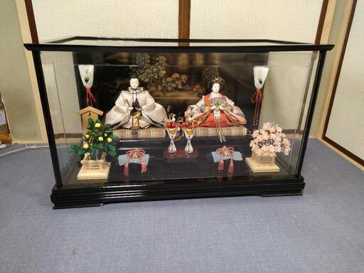 人形 平安清玉作 おひなさま ガラスケース入り