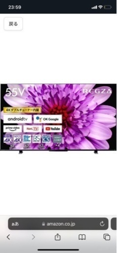 東芝 REGZA 55インチ 2022/07購入