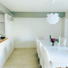 IKEA エーケダーレン　伸縮式テーブル＆椅子8脚　白