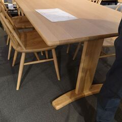 [ほぼ新品,2022年8月1日納品物,値相談可,在庫無し品】　NAGNO INTERIOR(ナガノインテリア) REAL DT601 ホワイトオーク無垢材 ダイニングテーブル。幅165×奥行85×高さ70cm　参考価格約188760円、値段は時期によって変動することがあります