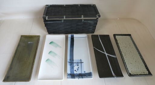 ☆和食器 5枚セット 収納ケース付き◆食卓に温かみを