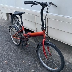 中古 折りたたみ自転車 20インチ オレンジ