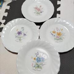 昭和レトロ　花柄　絵皿　５枚セット　未使用　食器　皿　デッドストック