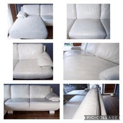 ☑️メル売約済　首都圏送込〜大塚家具50万高級クラス本革LSコーナーカウチソファー