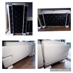 ☑️メル売約済　首都圏送込〜大塚家具50万高級クラス本革LSコーナーカウチソファー