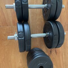 【家ジム】バーベルベンチプレスセット（総重量70kg） +　ダンベル２セット（総重量27.5kg)